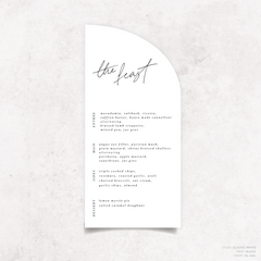 Before Sunrise: Wedding Menu Card