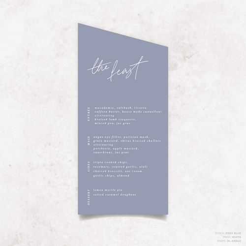 Before Sunrise: Wedding Menu Card