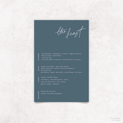 Before Sunrise: Wedding Menu Card