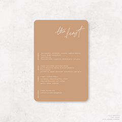 Before Sunrise: Wedding Menu Card