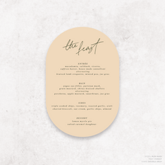 Before Sunrise: Wedding Menu Card