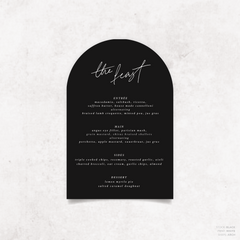 Before Sunrise: Wedding Menu Card