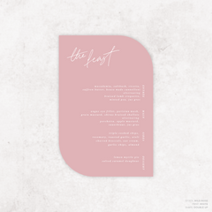 Before Sunrise: Wedding Menu Card