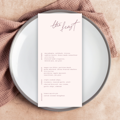 Before Sunrise: Wedding Menu Card