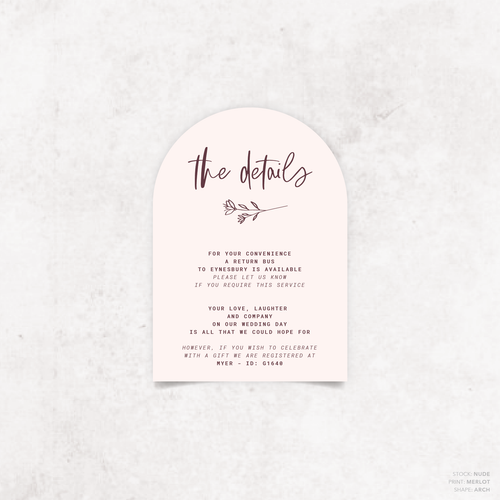 Daisuki: Wedding Info Card