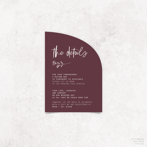 Daisuki: Wedding Info Card