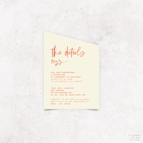 Daisuki: Wedding Info Card