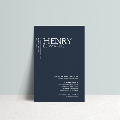 Henry: Baptism Invitation + Birthday Invitation