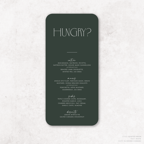 Magnetic Attraction: Wedding Menu