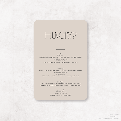 Magnetic Attraction: Wedding Menu