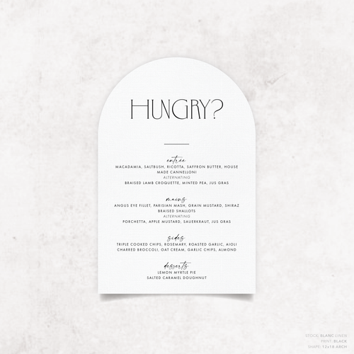 Magnetic Attraction: Wedding Menu