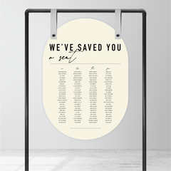 Never Let You Go: Wedding Seating Chart
