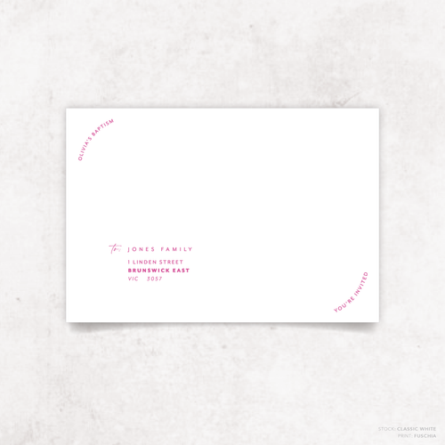 Olivia: Envelope Print Front