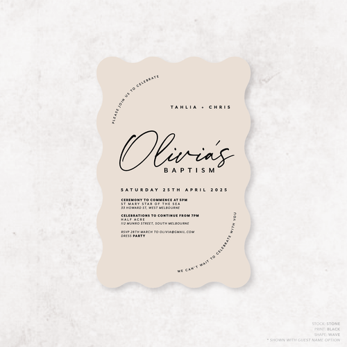 Olivia: Baptism Invitation + Birthday Invitation