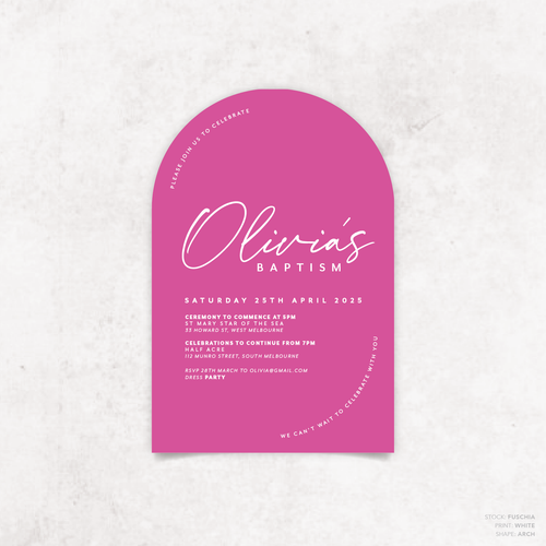 Olivia: Baptism Invitation + Birthday Invitation