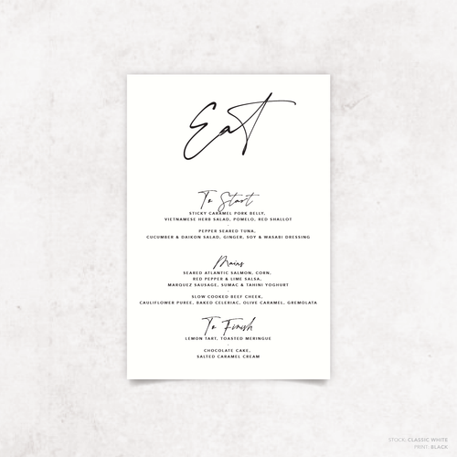 Oscar: Baptism Menu Card