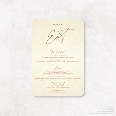 Oscar: Baptism Menu Card