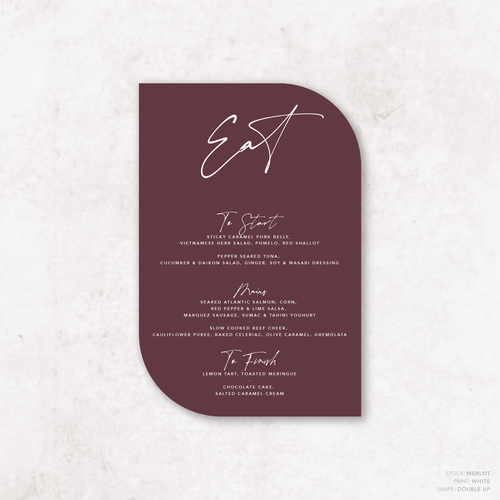 Oscar: Baptism Menu Card