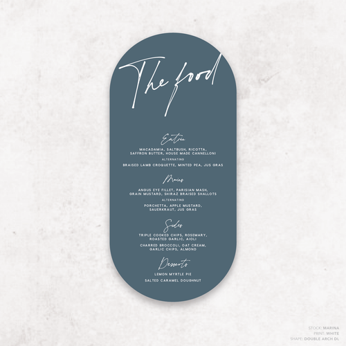 Seabrook: Wedding Menu