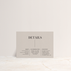 Serendipity: Wedding Info Card