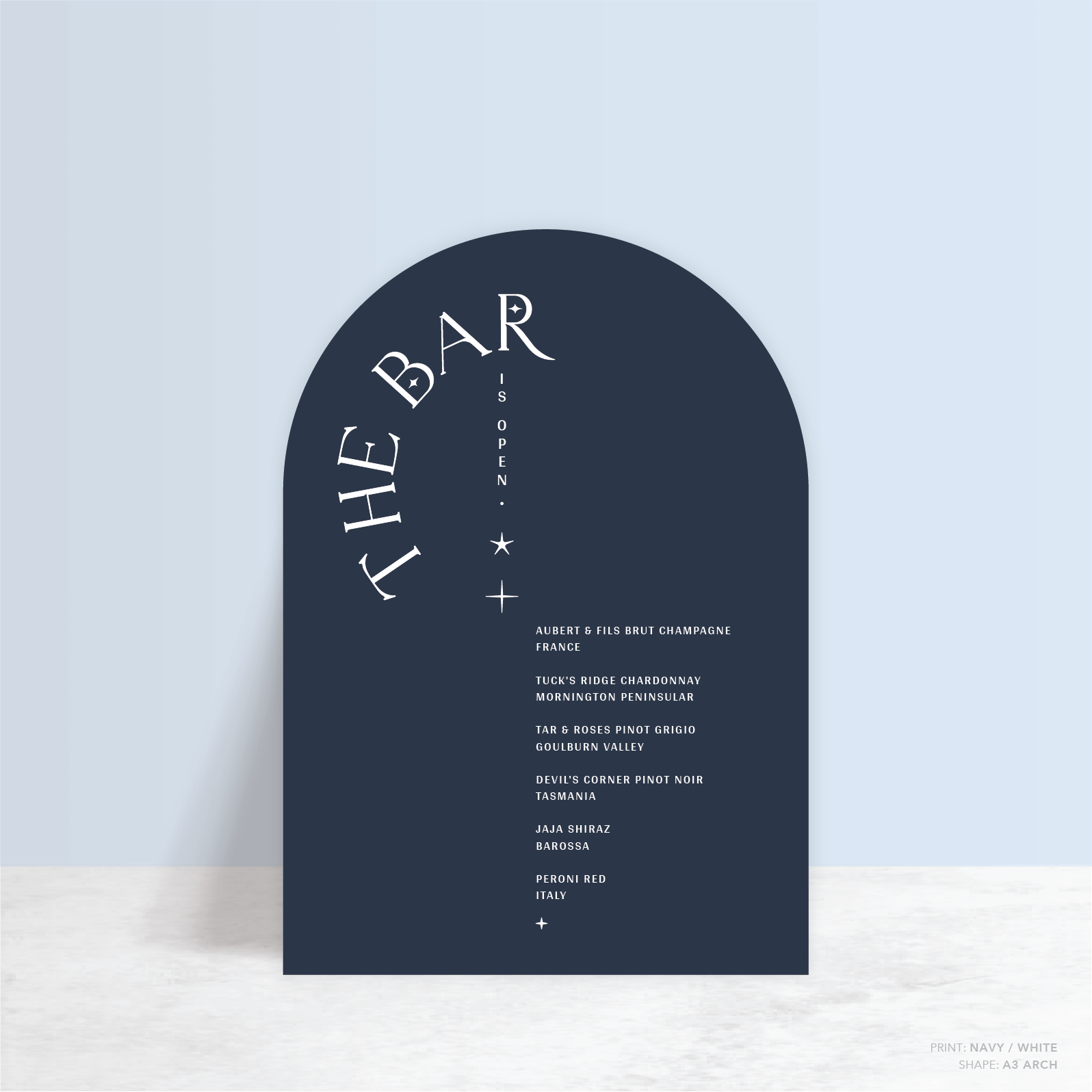 Star Bar Sign Starry: Wedding Bar Sign – adelphi mou