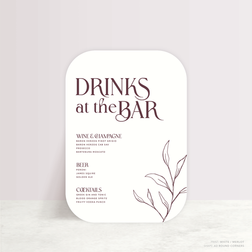 Wolfsbane: Wedding Bar Sign