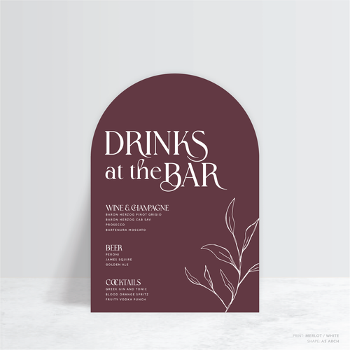 Wolfsbane: Wedding Bar Sign